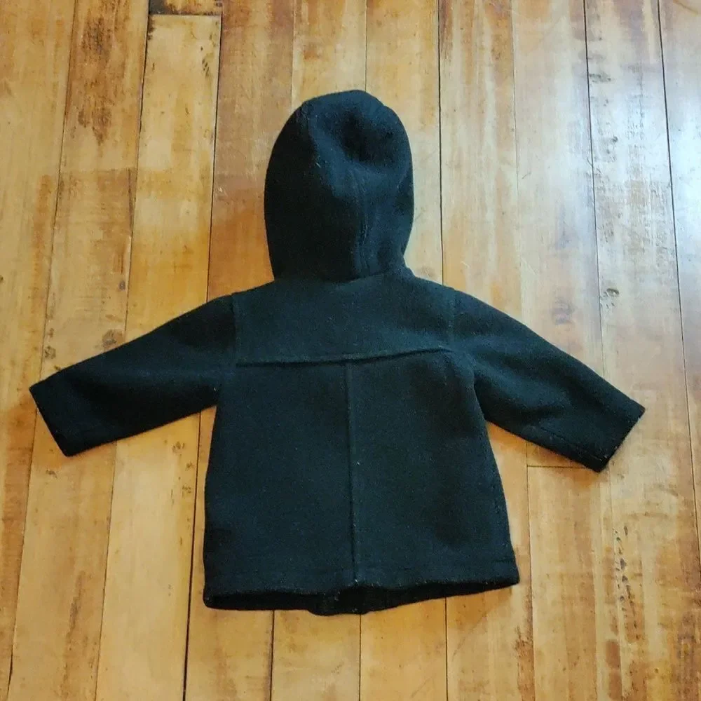 Old Navy Pea Coat Black 6 to 12 months baby Hooded Jacket Unisex